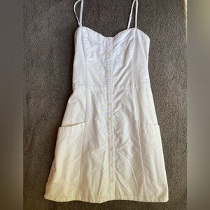 Abercrombie white dress pockets NWT size M